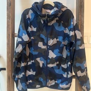 HANNA ANDERSSON KIDS Boys Geometric Blue & Black Hooded Jacket